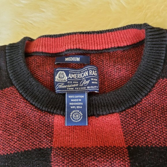 American Rag - 100% Cotton Buffalo Plaid Sweater - SO COZY - Sz M - Picture 7 of 10